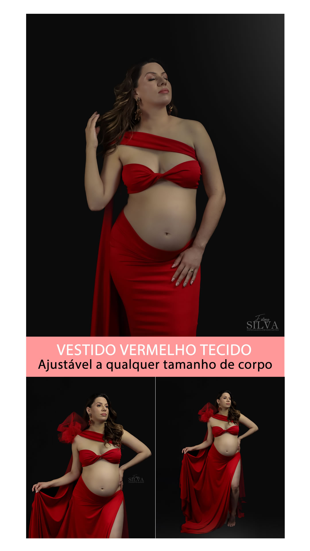 ensaio-gestante-vestido-vermelho-tecido-londrina-cambe-sertanopolis-ibipora